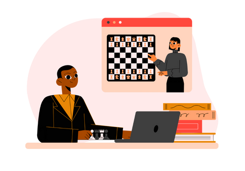 Illustration of learning chess online